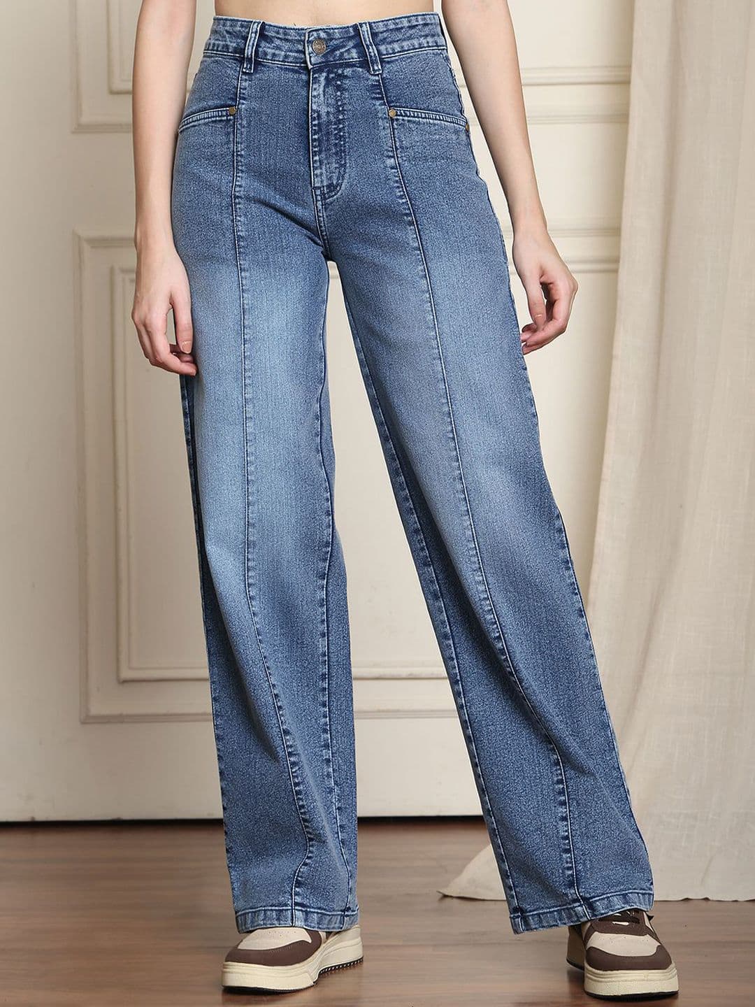 PUELLA Women Straight Fit High-Rise Light Fade Stretchable Jeans - view 1