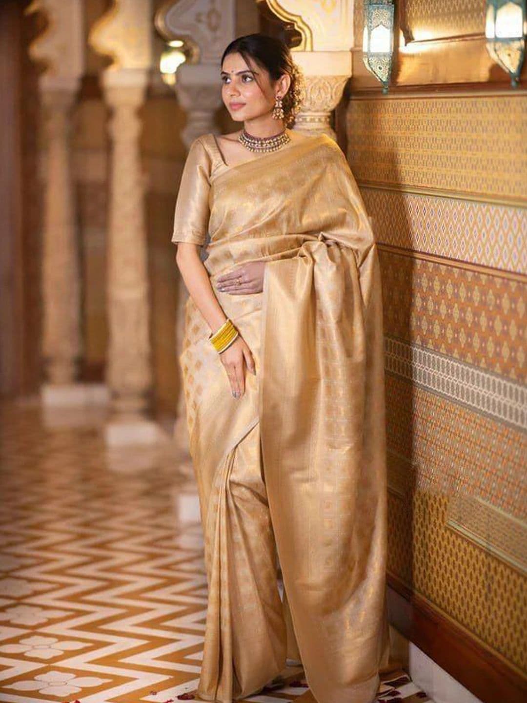 HERE&NOW Gold Kanjeevaram Sarees - view 1