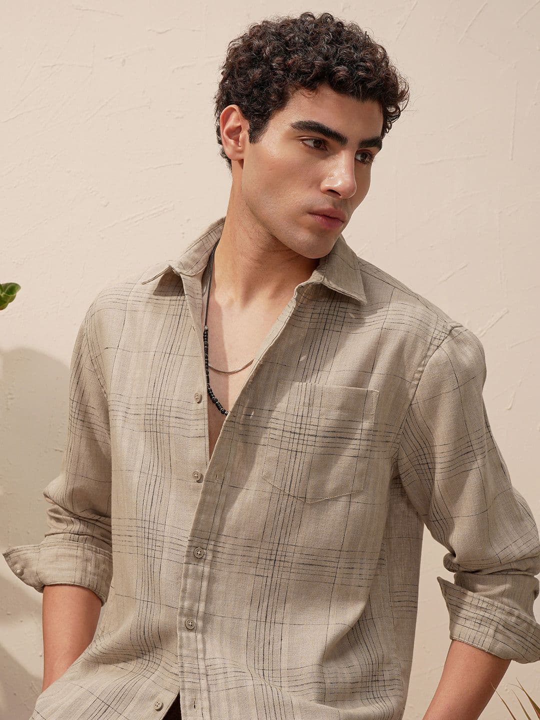 HIGHLANDER Checked Cutaway Collar Relaxed Fit Casual Shirt - view 1
