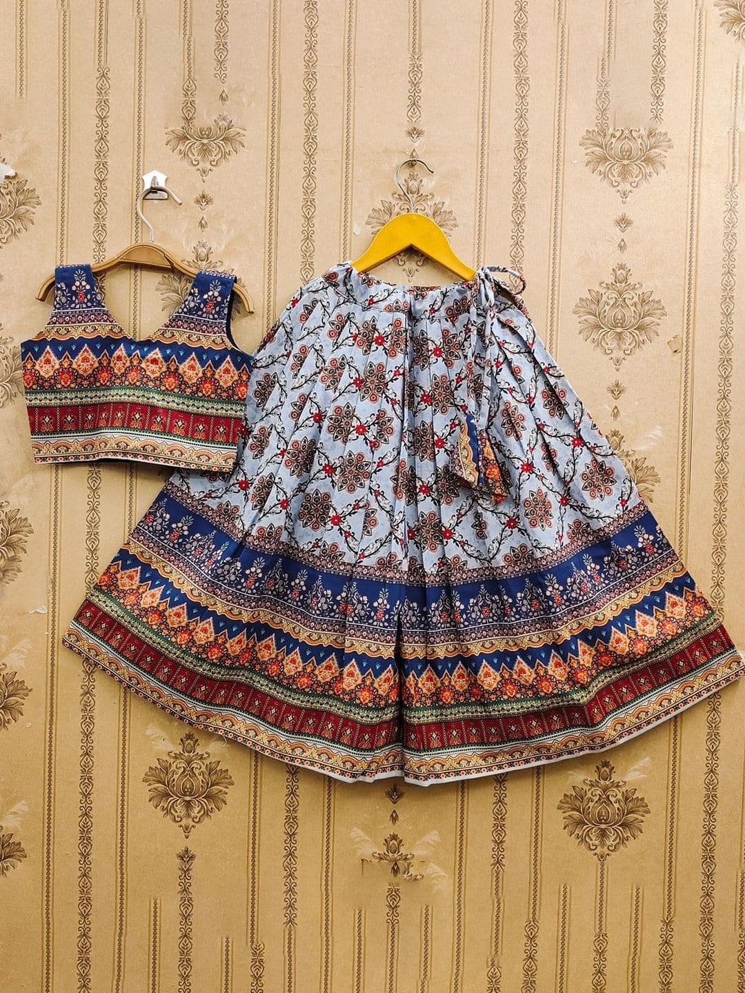BAESD Girls Printed Mukaish Foil Print Ready to Wear Lehenga & Blouse With Dupatta - view 1