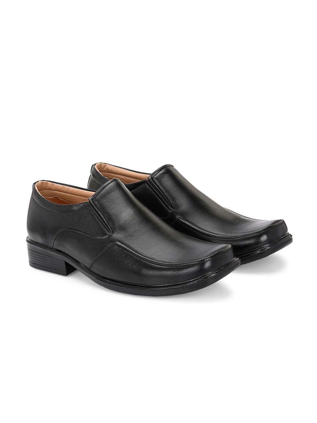 Azzaro Black Men Leather Formal Slip-On Shoes - view 1