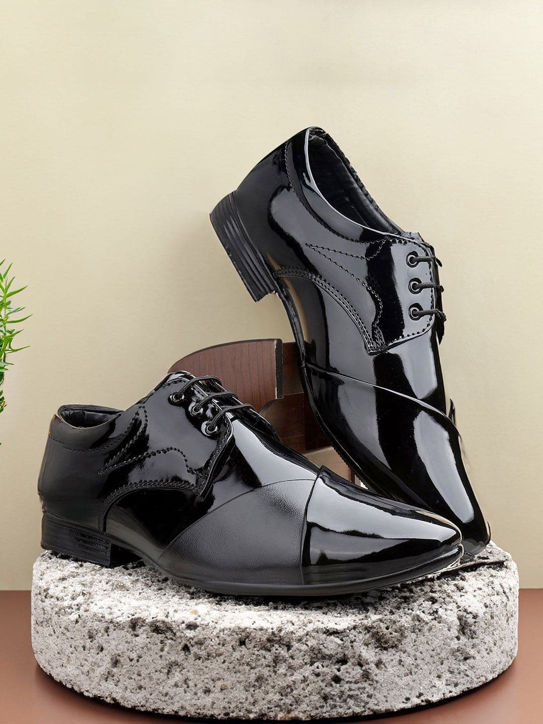 LEEPEETER Men Leather Formal Derbys Shoes - view 1