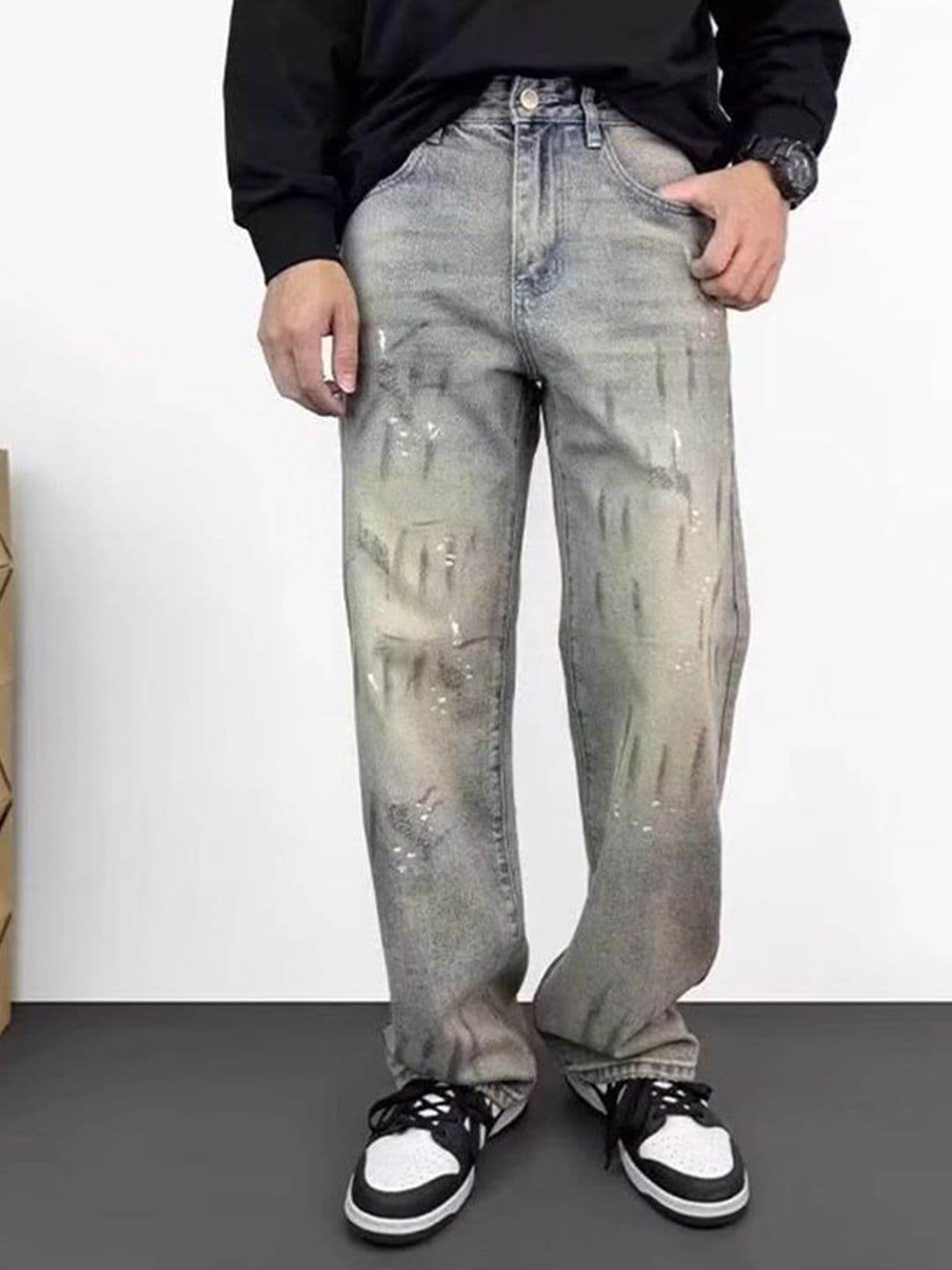 StyleCast x Revolte Men Straight Fit Mid-Rise Light Fade Clean Look Jeans - view 1