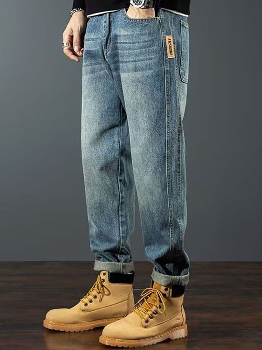 The Roadster Lifestyle Co. Men Lightly Faded Mid-Rise Clean Look Jeans - view 1