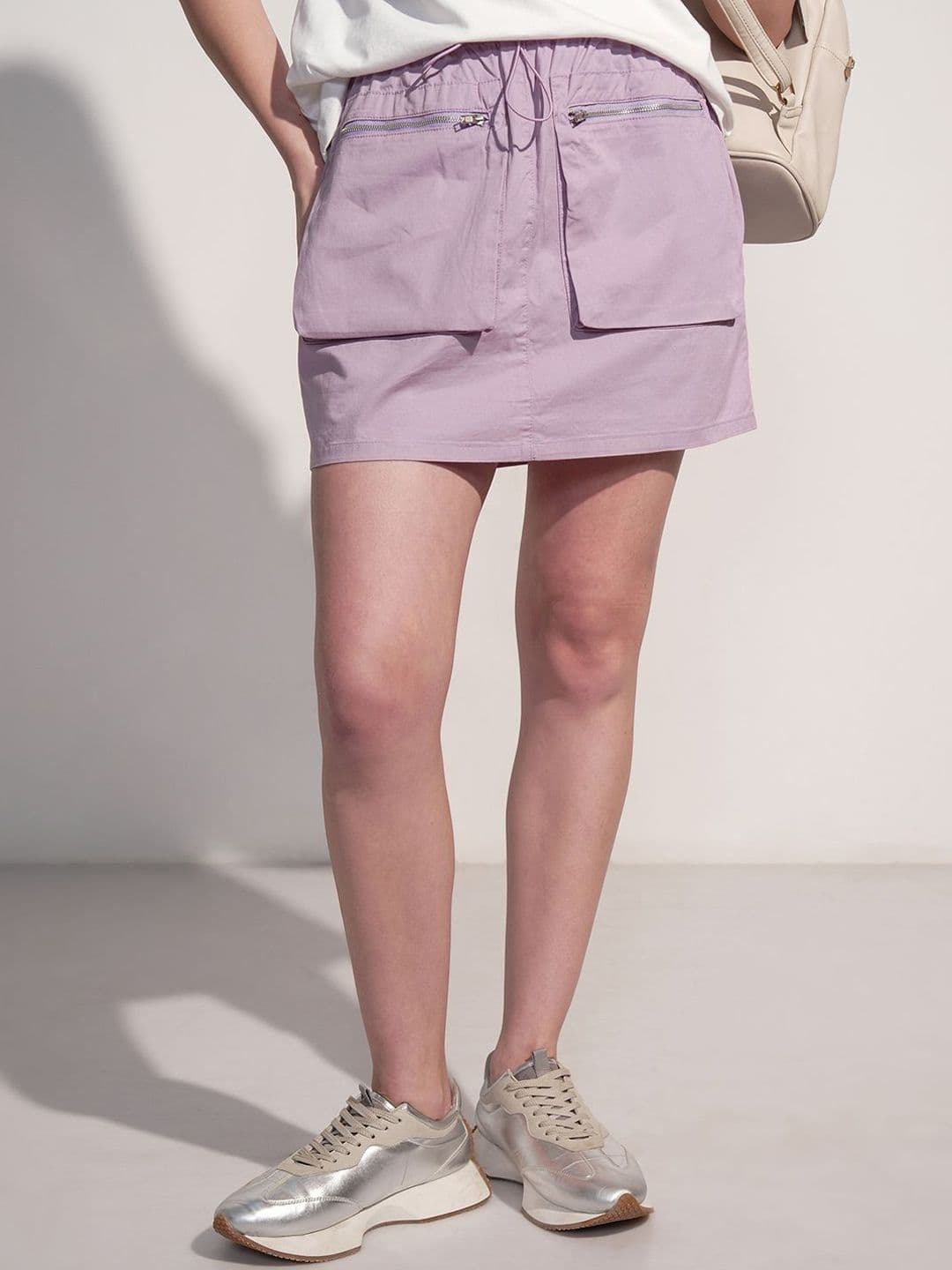 Tokyo Talkies Cotton Straight Mini Cargo Skirt - view 1