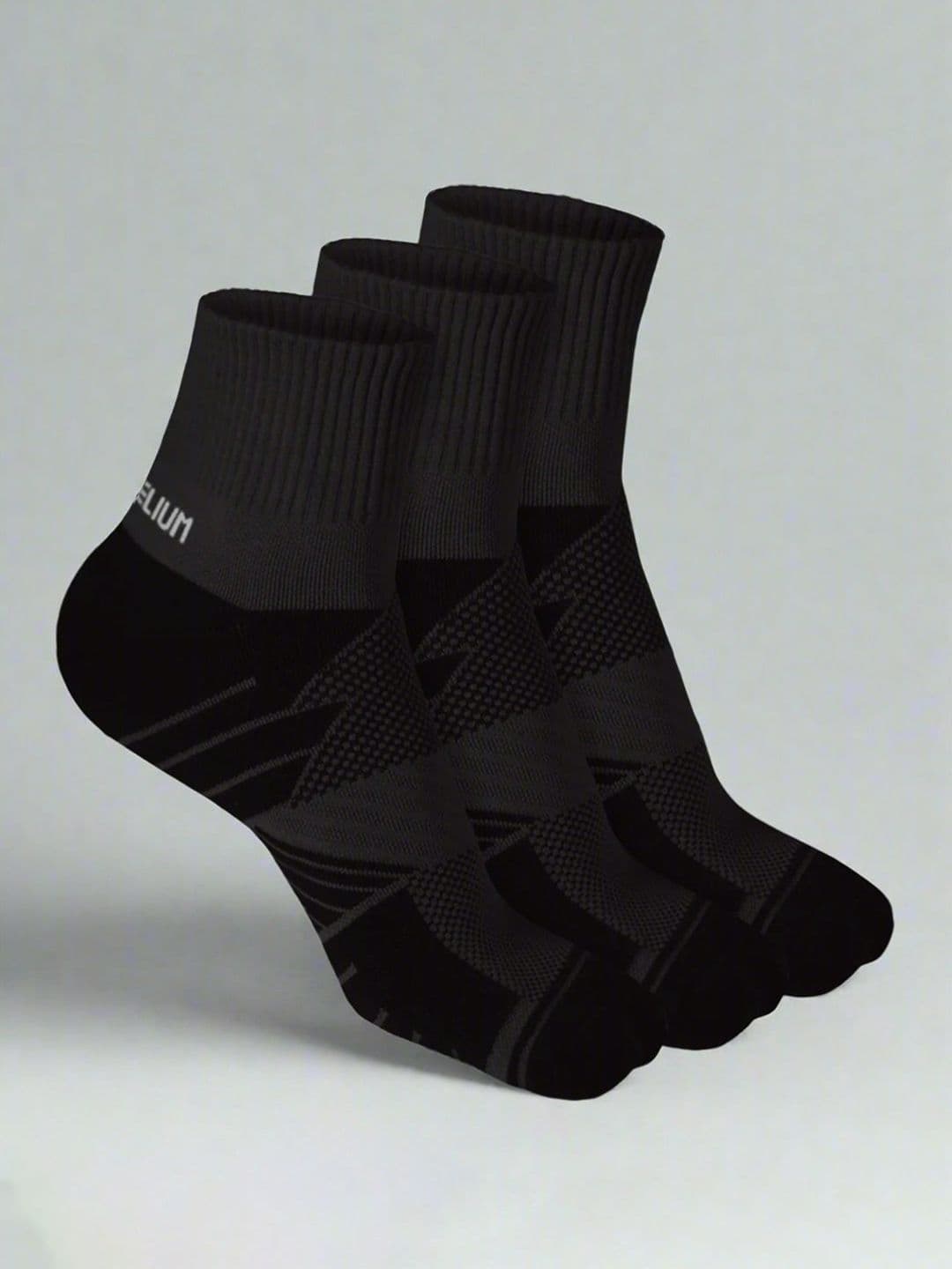 Heelium Unisex Pack Of 3 Striped Above Ankle Length 3X Tougher & Durable Athletic Socks - view 1