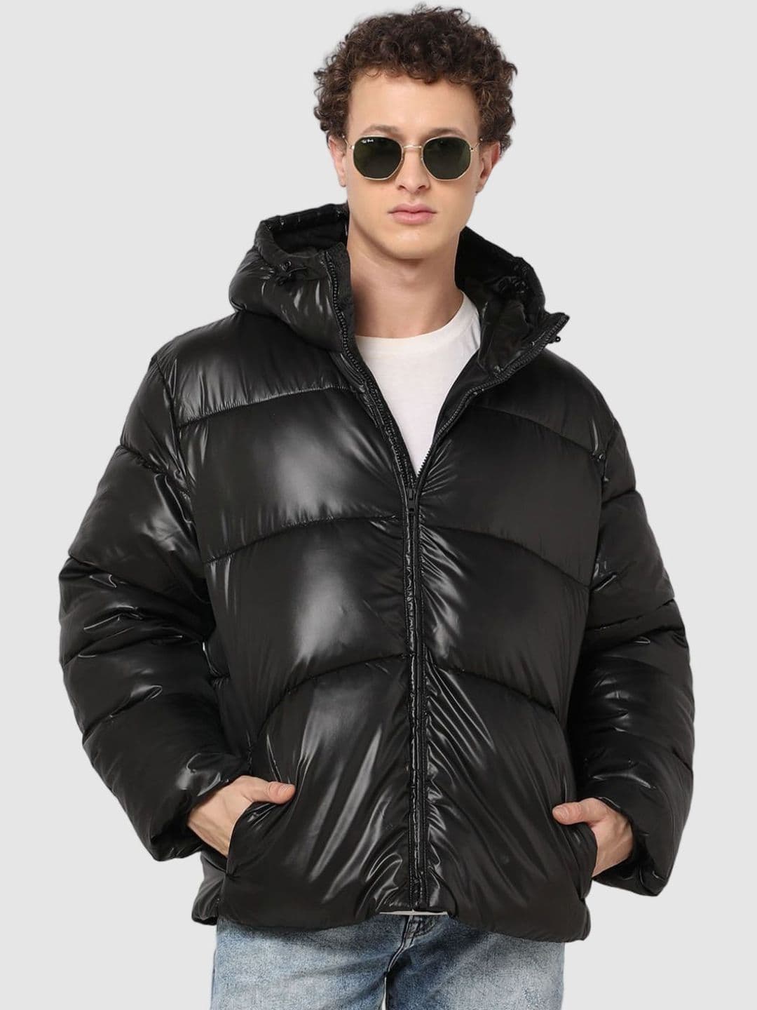 GAP Zip-Front Regular Fit Hooded Puffer Jacket - view 1