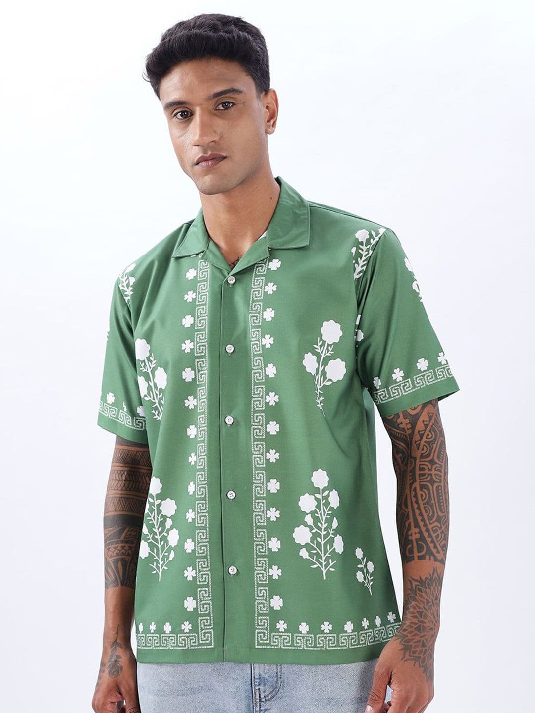 Vestirio Relaxed Floral Printed Cuban Collar Shirt - view 1
