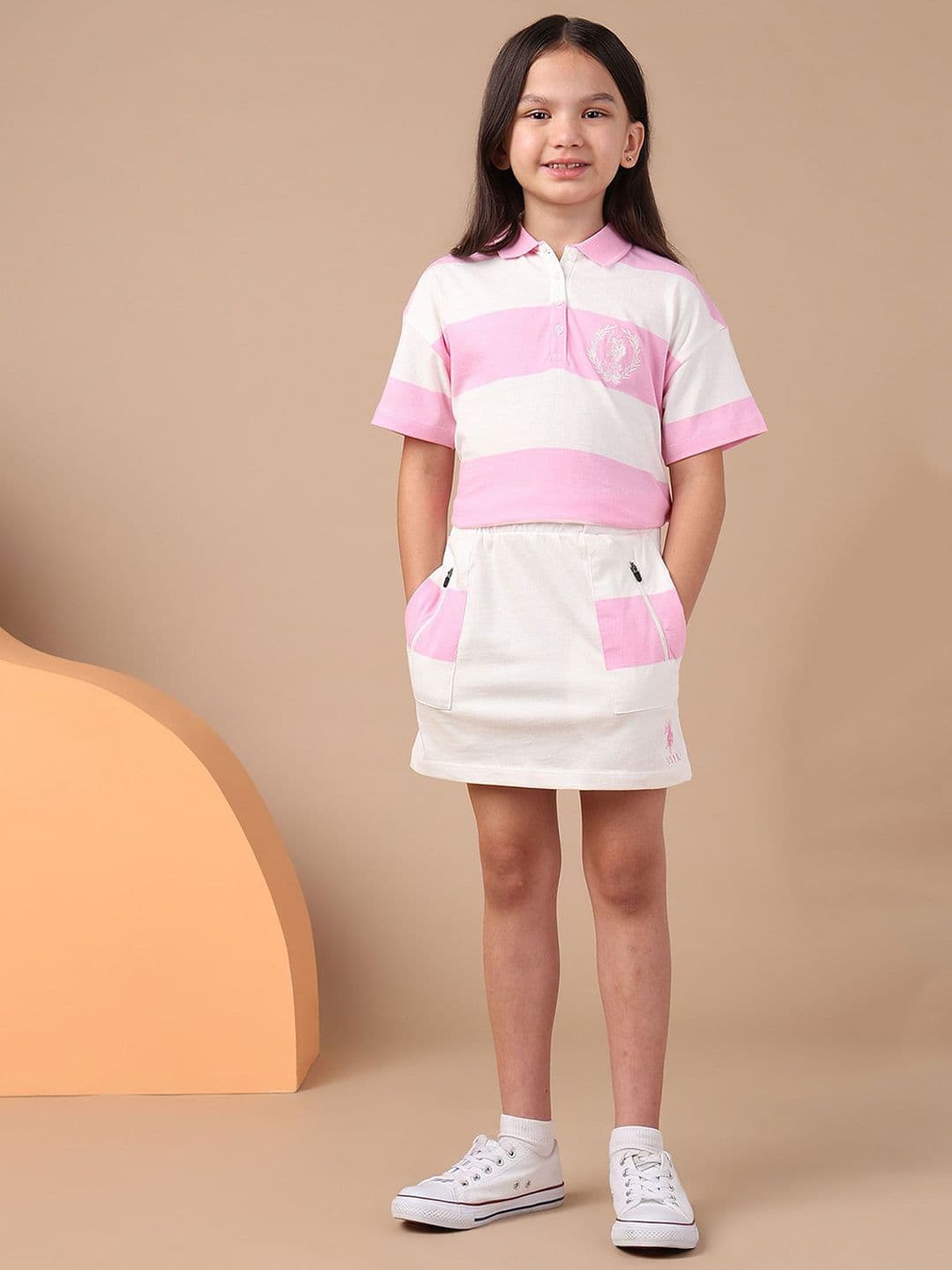 U.S. Polo Assn. Kids Girls Pure Cotton A-Line Mini Pencil Skirt - view 1