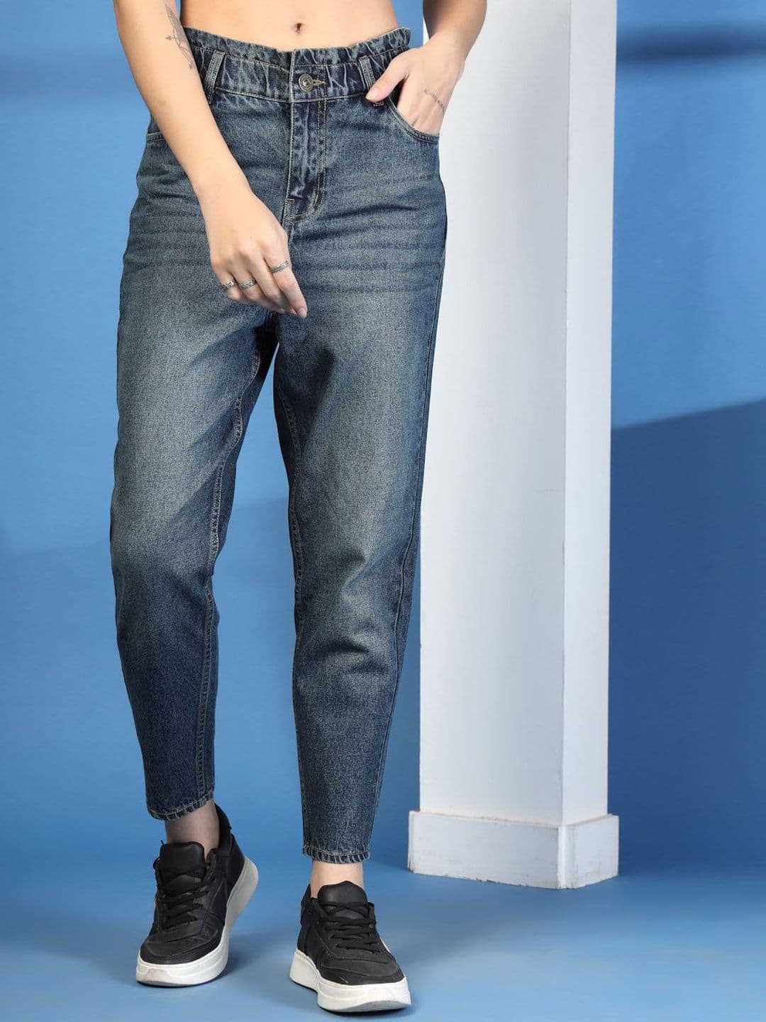 COSMIC Women Jogger Mid-Rise Light Fade Stretchable Jeans - view 1