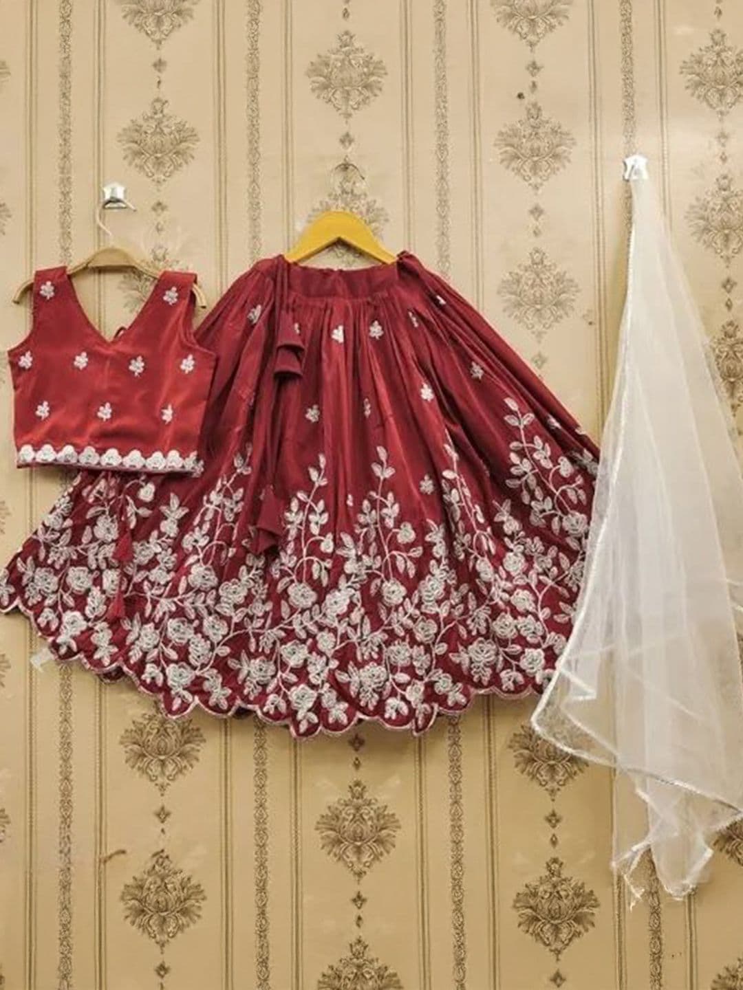 D9 KIDS Girls Embellished Ready to Wear Lehenga & Blouse With Dupatta - view 1