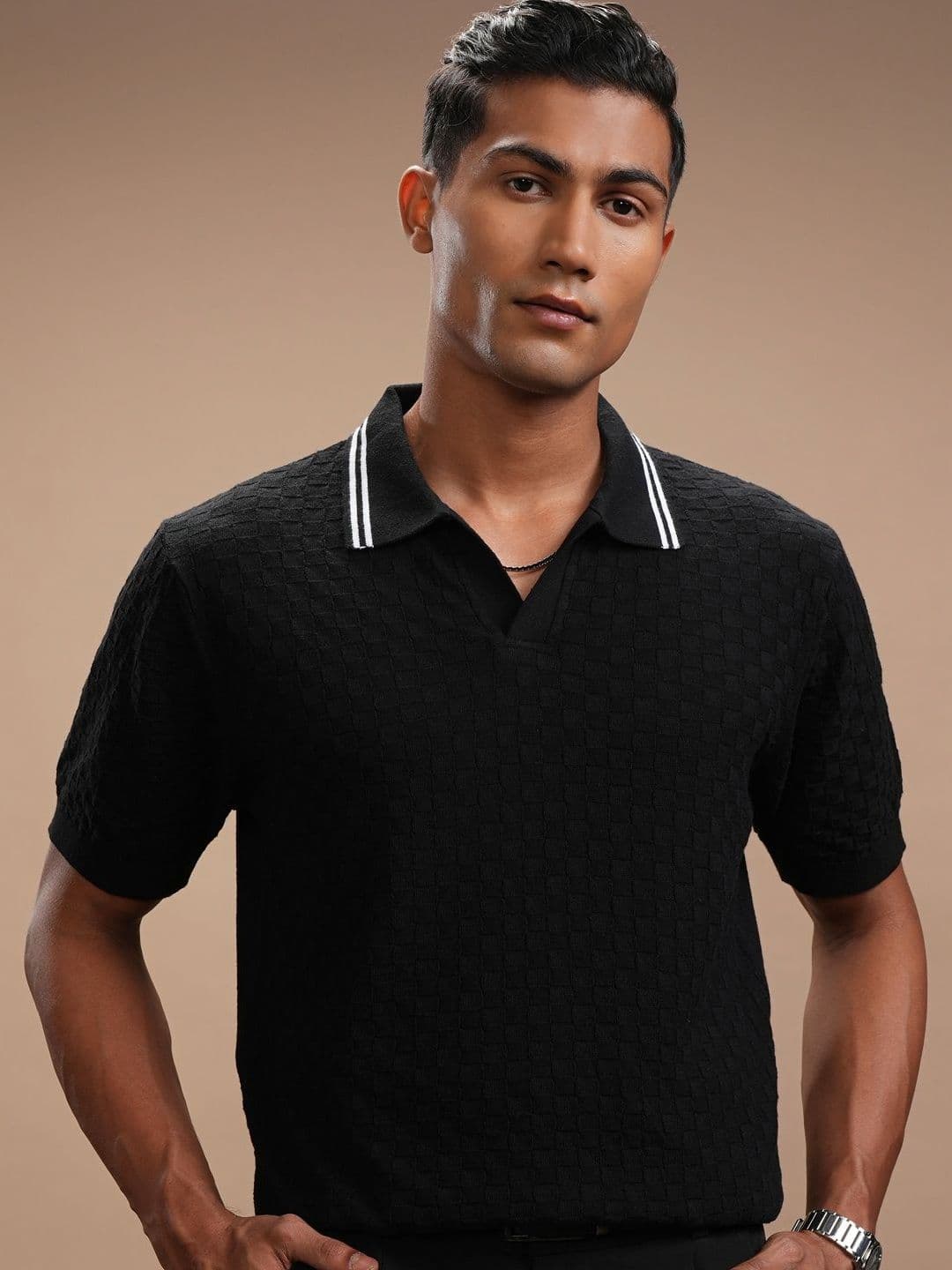 HIGHLANDER Men Polo Collar Relaxed Fit T-shirt - view 1
