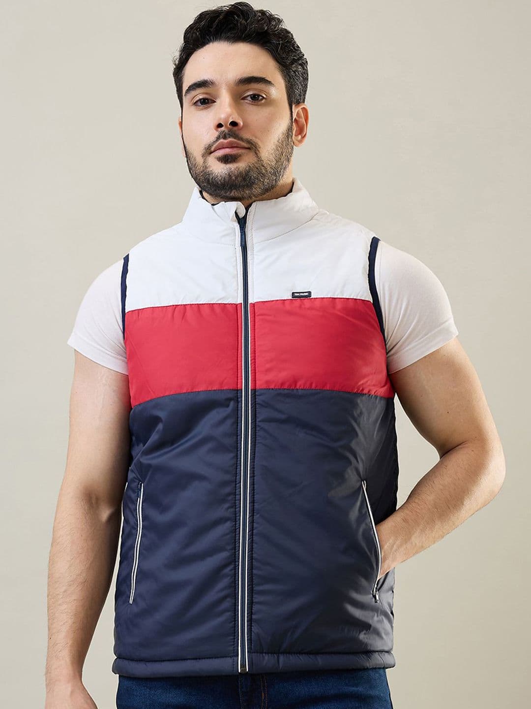 TIM PARIS Men Colourblocked Puffer Jacket - view 1