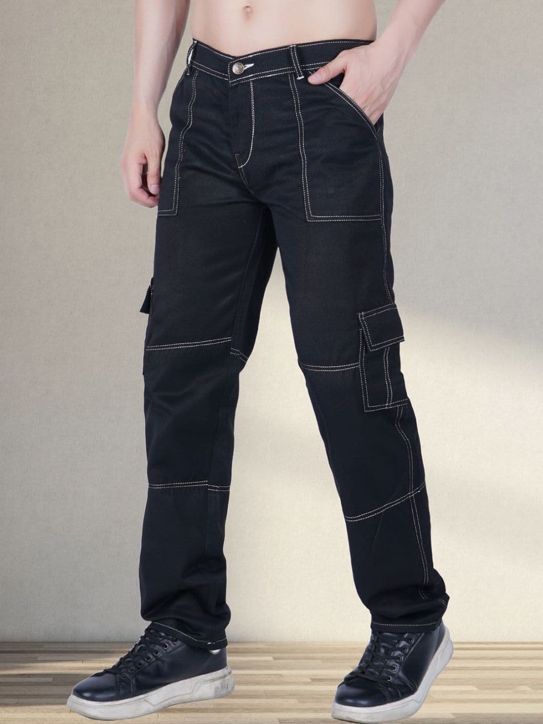 LINARIA Men Classic Tapered Fit Slash Knee Jeans - view 1