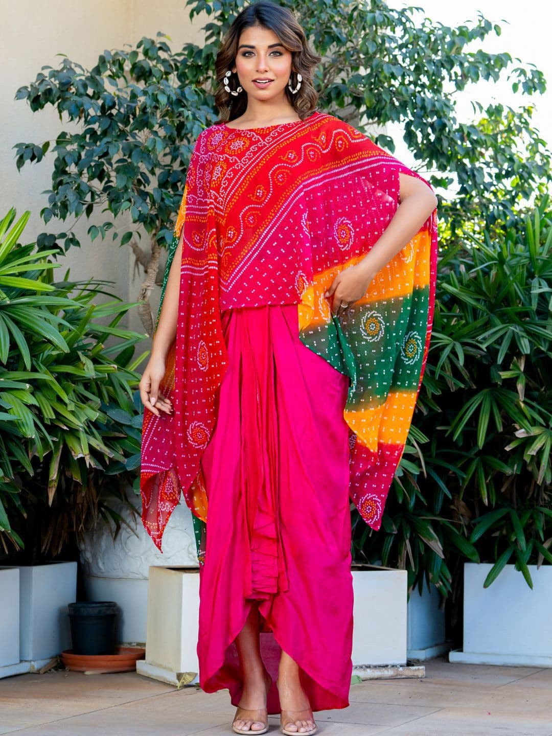 HOUSE OF JAMOTI Bandhani Hot Bandhej Printed Silk Lehenga Choli - view 1