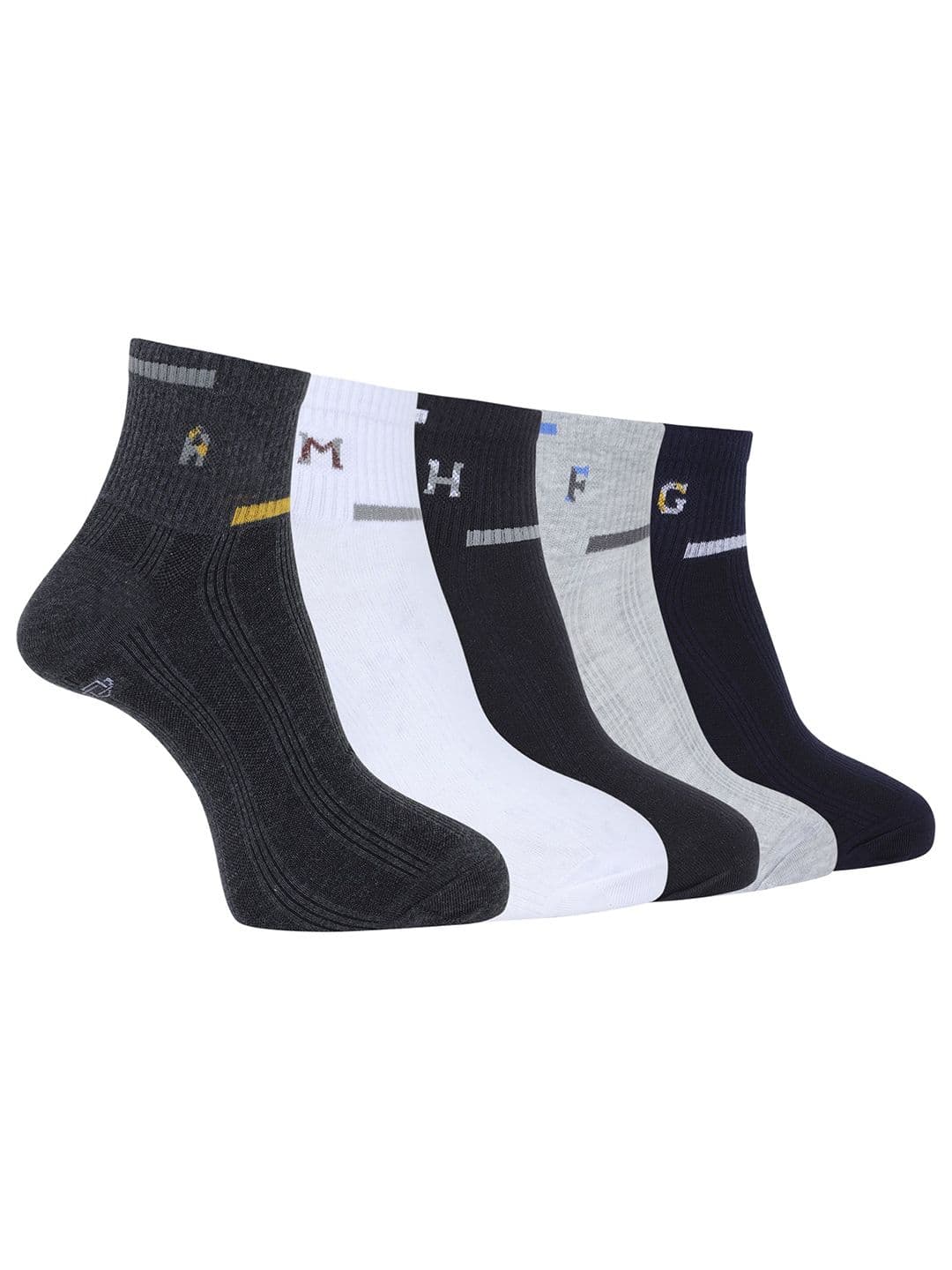 Dollar Men Pack Of 5 Striped Ankle Length Socks - view 1