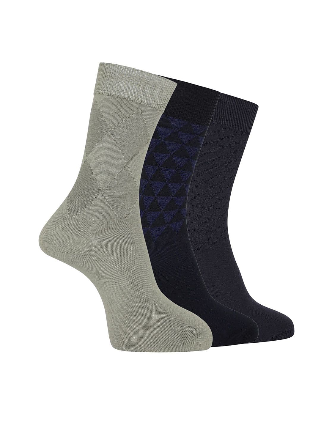 Dollar Men Pack Of 3 Patterned Woolen Calf-Length Socks - view 1