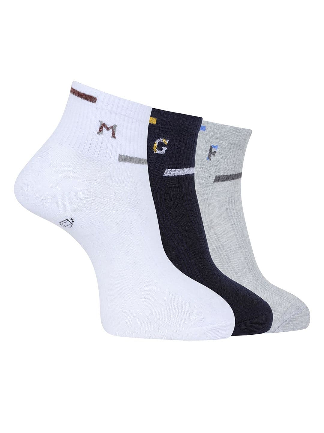 Dollar Men Pack Of 3 Striped Ankle Length Socks - view 1