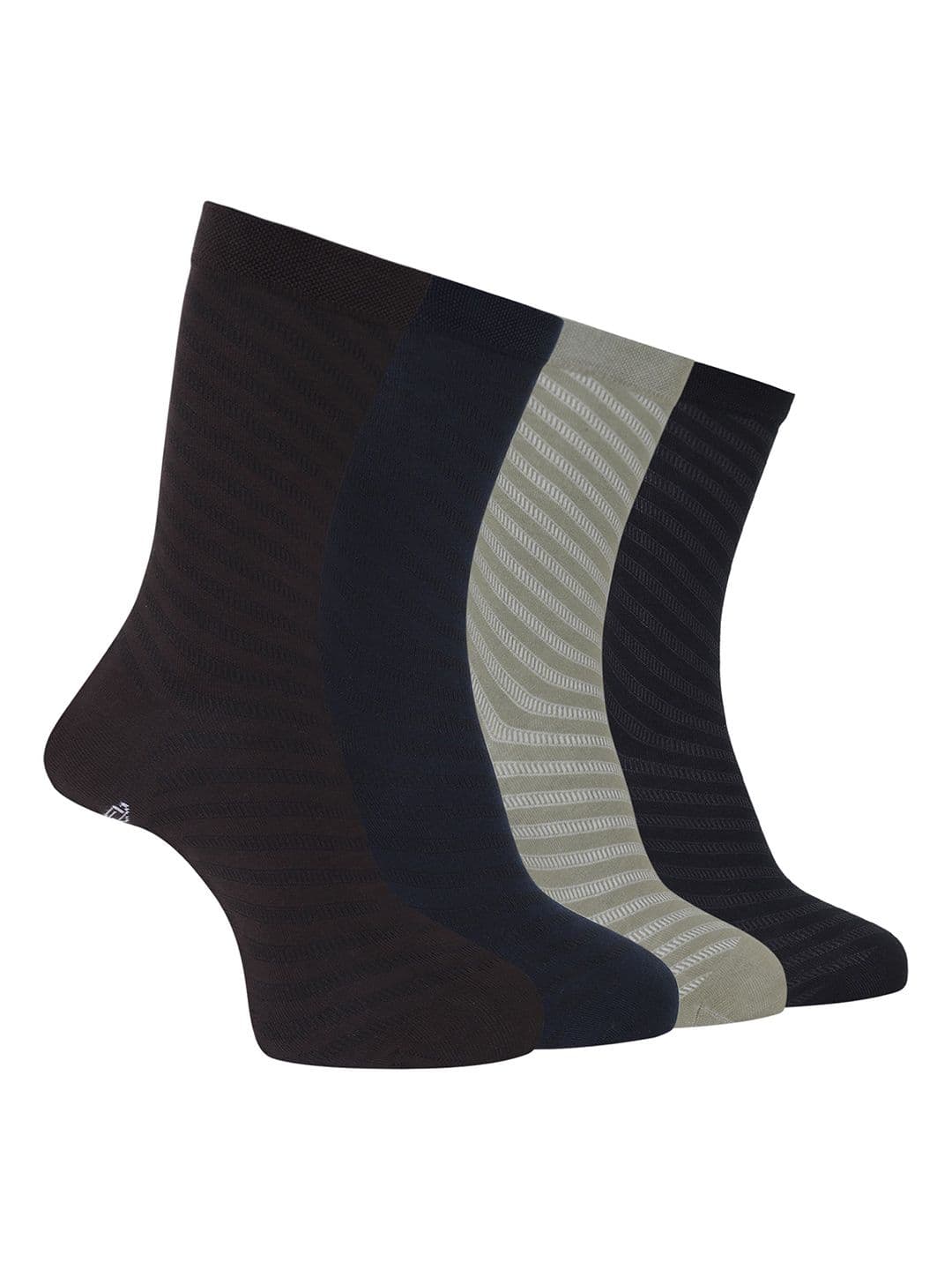 Dollar Men Pack Of 4 Striped Calf Length Socks - view 1