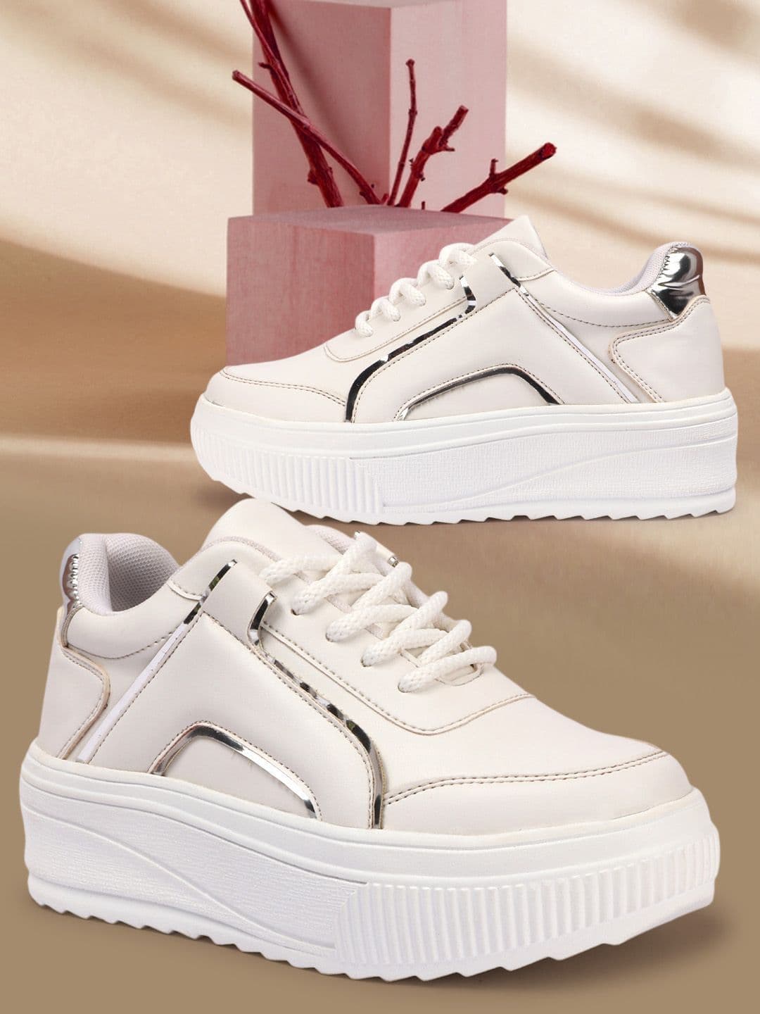 VENDOZ Women Round Toe Lace-Ups Lightweight Sneakers - view 1