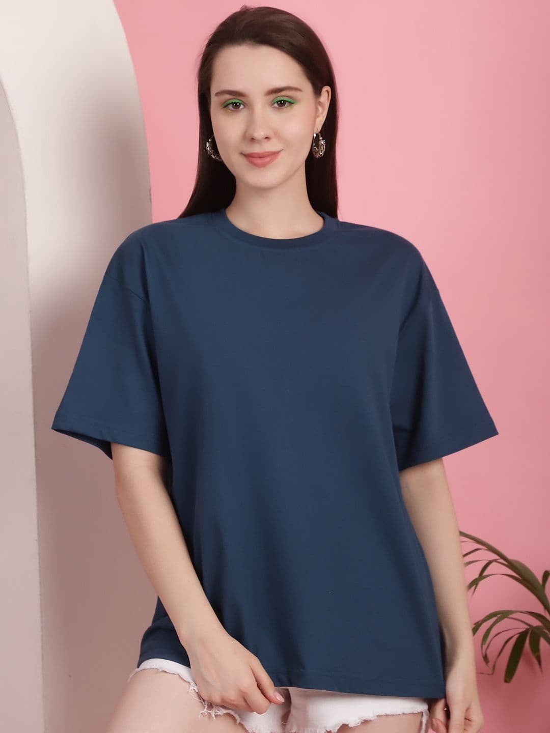 Metronaut Women Graphic Printed Round Neck Cotton Oversized T-shirt - view 1