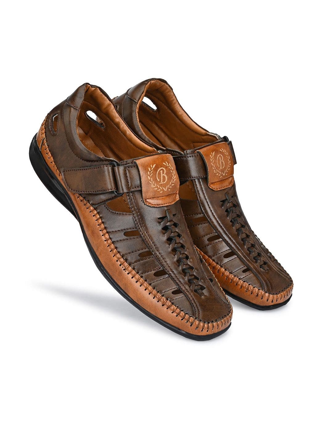 BOLTAGO Men Ethnic Velcro Fisherman Sandals - view 1