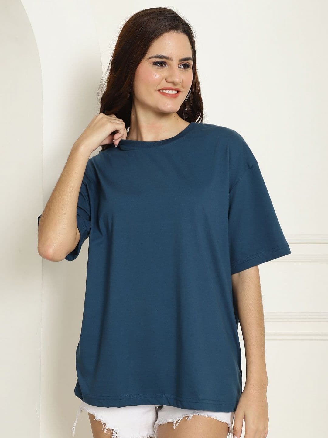 Metronaut Women Graphic Printed Round Neck Cotton Oversized T-shirt - view 1