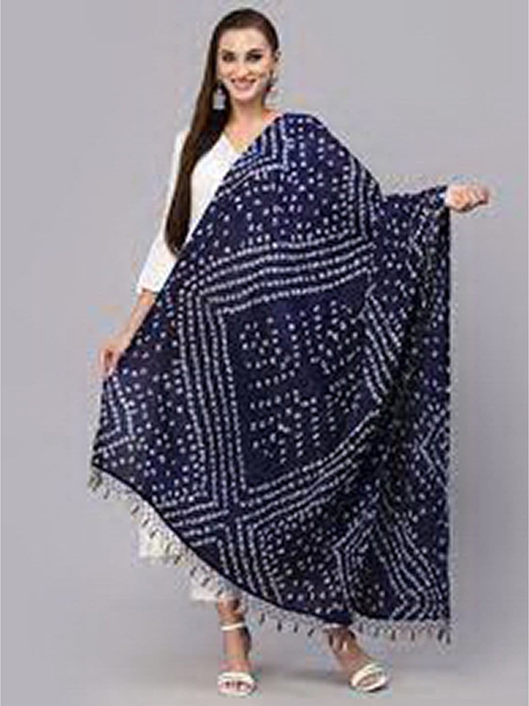 Trendmalls Bandhani Printed Cotton Chinon Silk Dupatta - view 1
