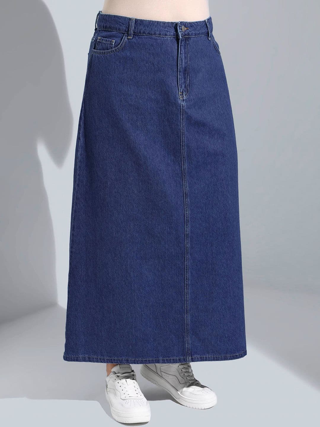 Tripursundari Fashion A-Line Maxi Denim Skirt - view 1