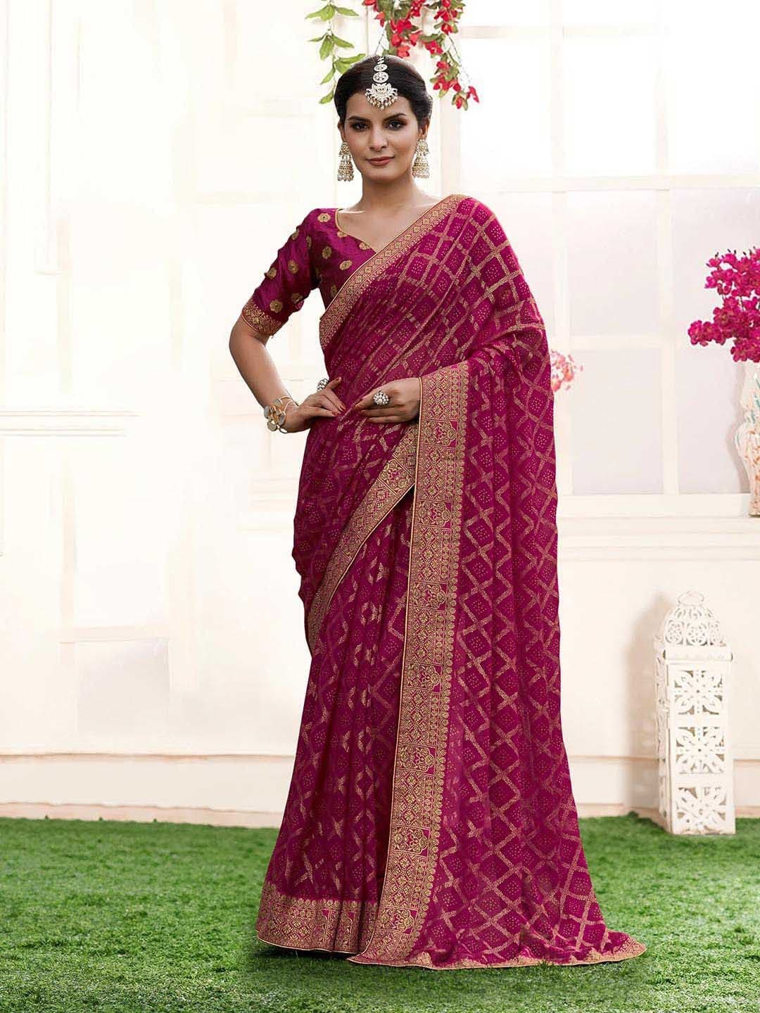 Rekha Maniyar Woven Design Zari Ready to Wear Bandhani Saree - view 1