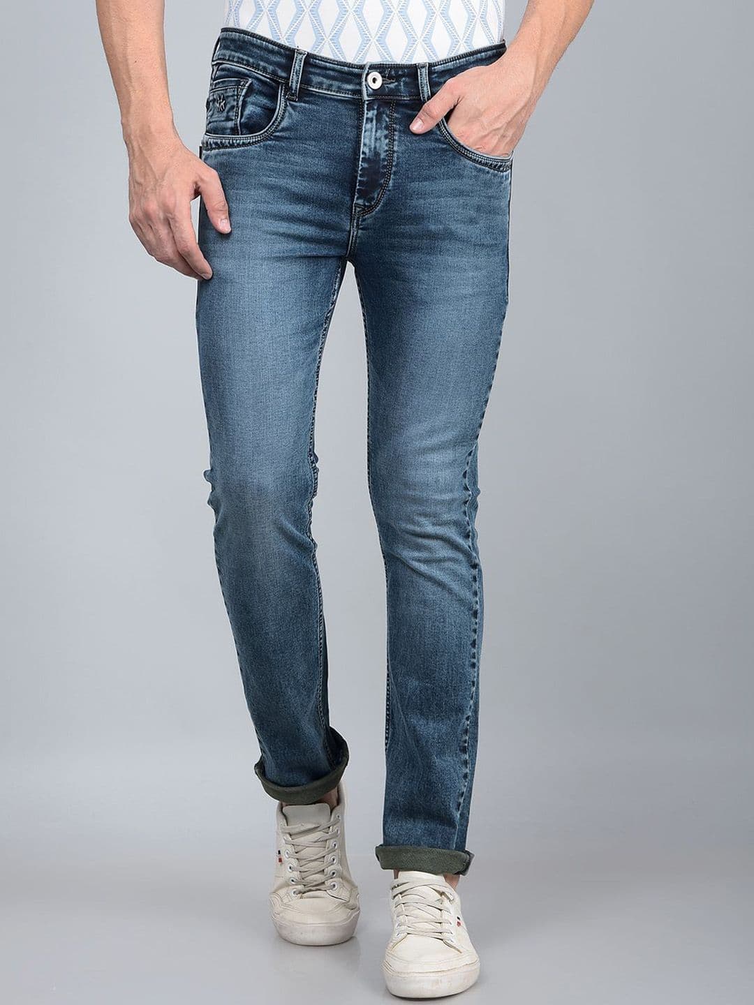 Crimsoune Club Men Skinny Fit Mid-Rise Heavy Fade Stretchable Jeans - view 1