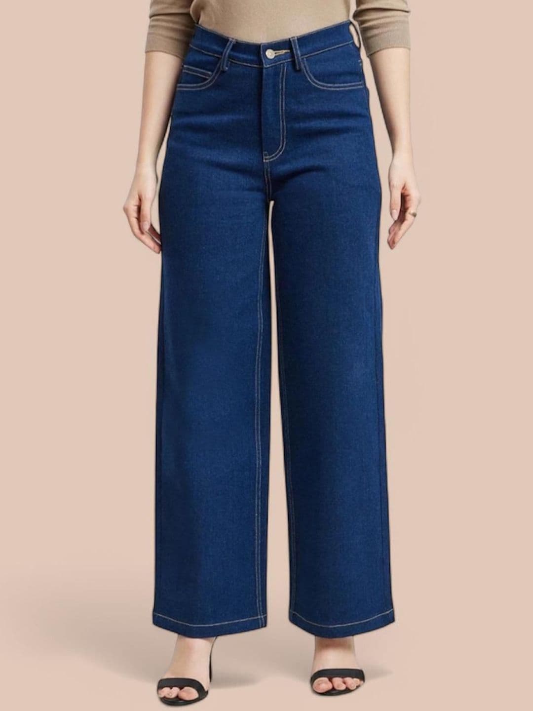 Angelo Women Comfort Wide Leg Barrel Fit High Rise Stretchable Jeans - view 1