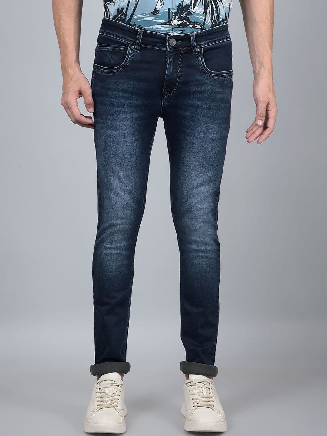 Crimsoune Club Men Mid-Rise Heavy Fade Slim Fit Stretchable Jeans - view 1