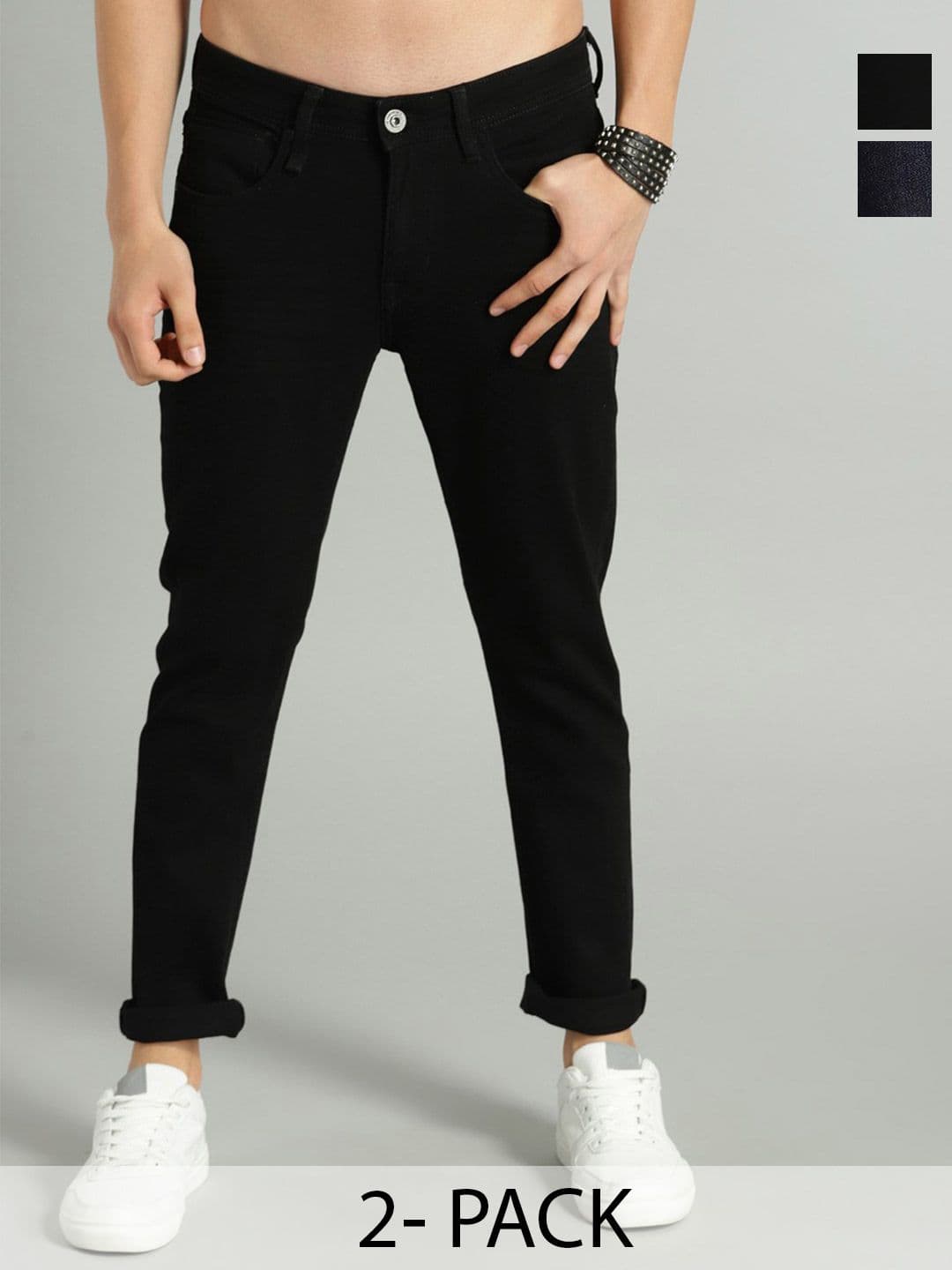 CLUBROCKS Men Jean Slash Knee Stretchable Jeans - view 1