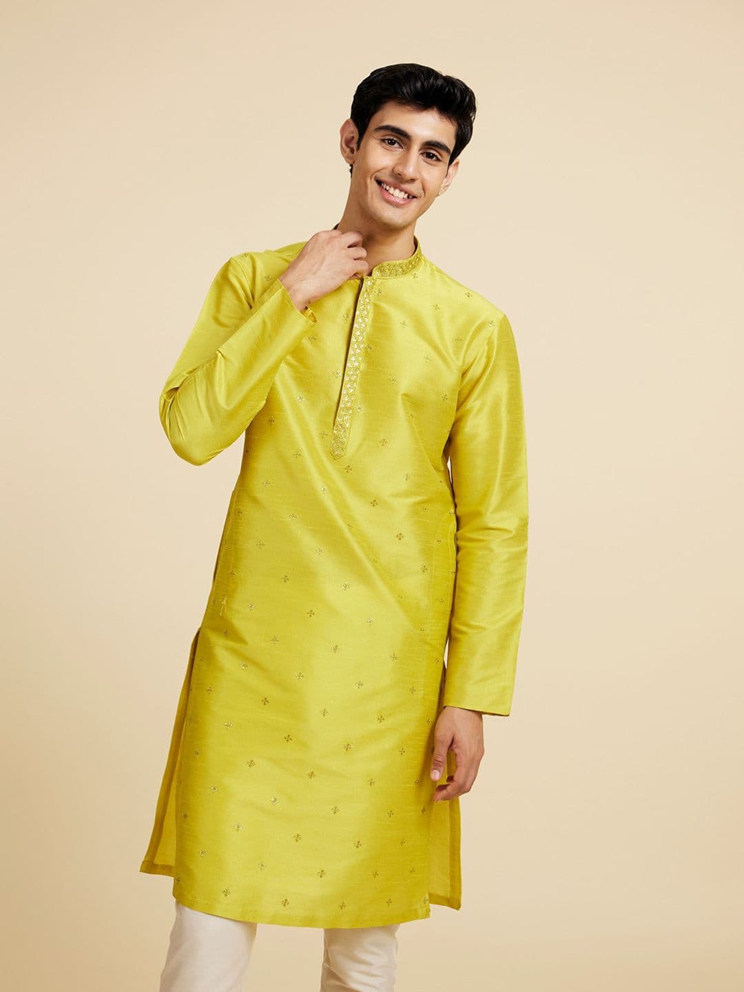 Diwas by Manyavar Woven Design Mandarin Collar Kurta - view 1