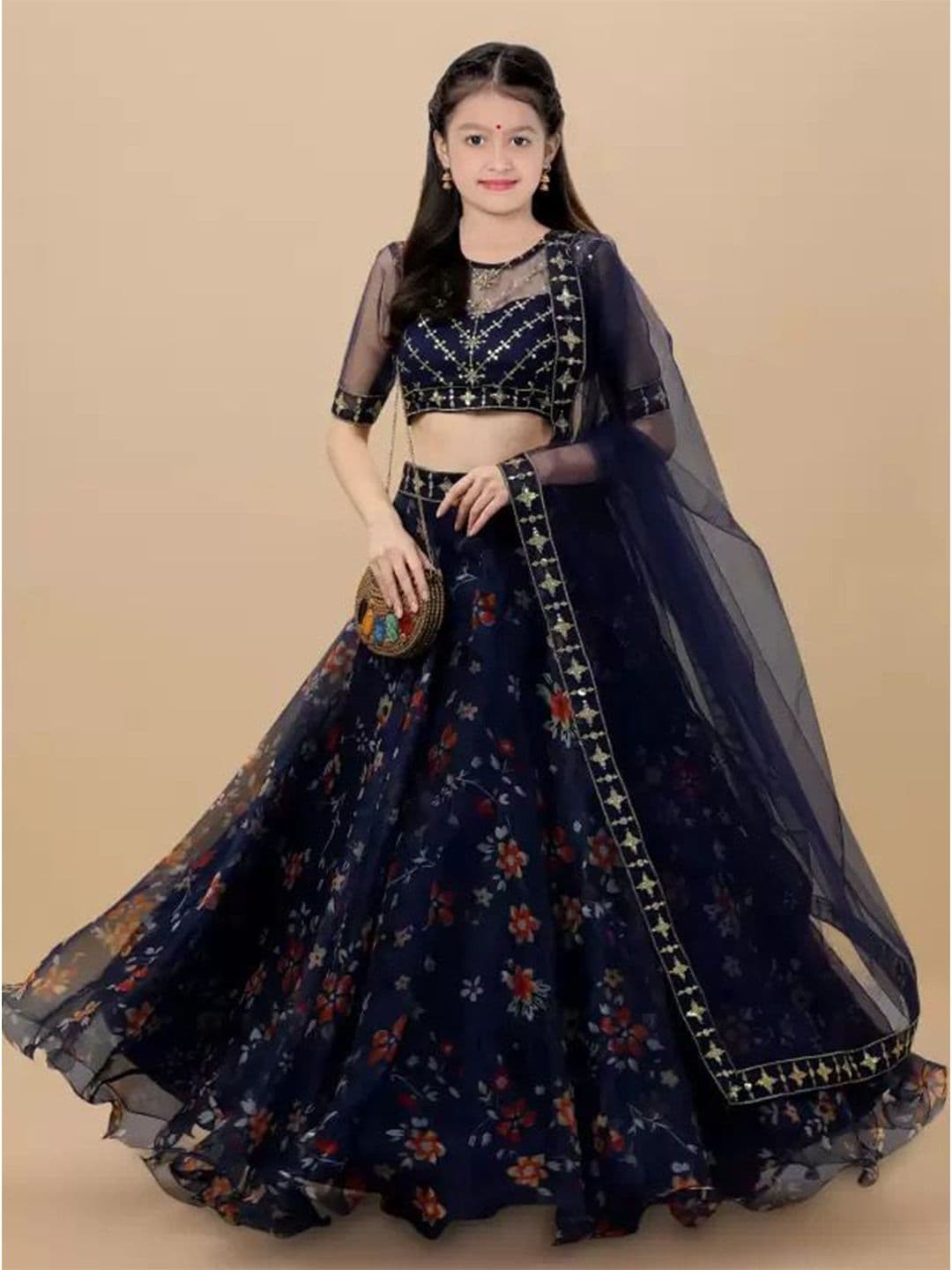 BAESD Embroidered Sequnnied Semi-Stitched Lehenga & Unstitched Blouse With Dupatta - view 1