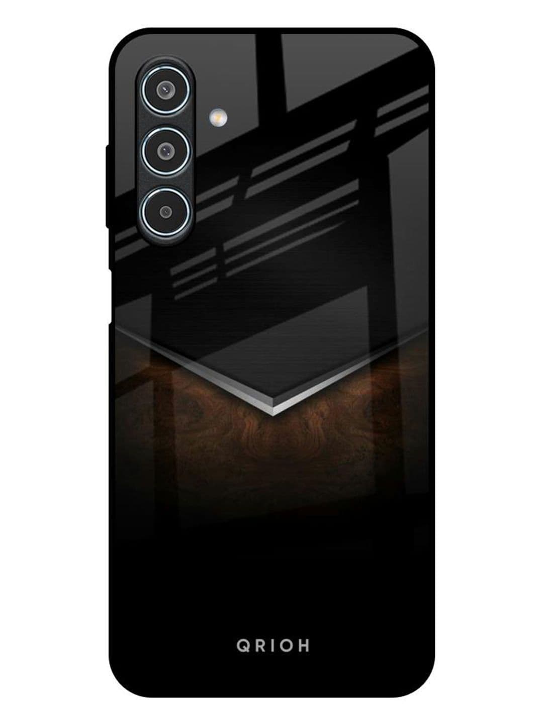 QRIOH Dark Walnut Real Samsung Galaxy M35 5G Impact Resistant Back Case