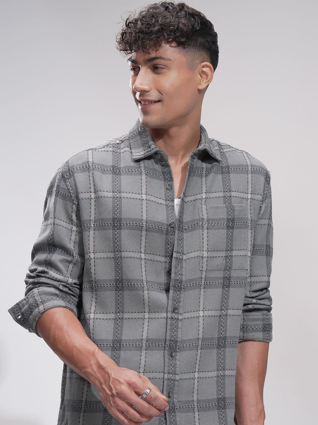 HIGHLANDER Men Comfort Opaque Checked Casual Relaxed Fit Shirt - view 1