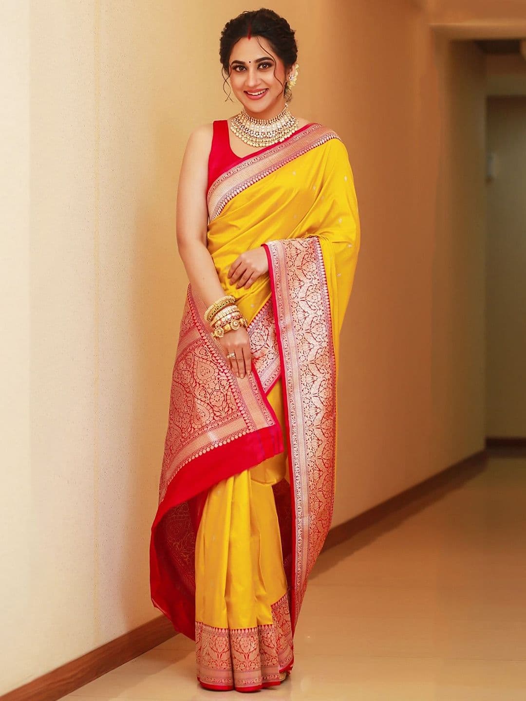 KALINI Zari Silk Blend Banarasi Saree - view 1