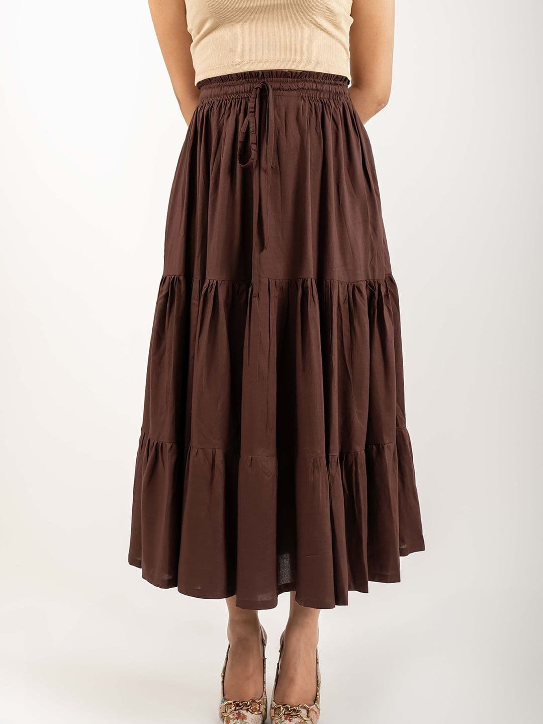 MONOMEE Women Tiered Midi Skirt - view 1