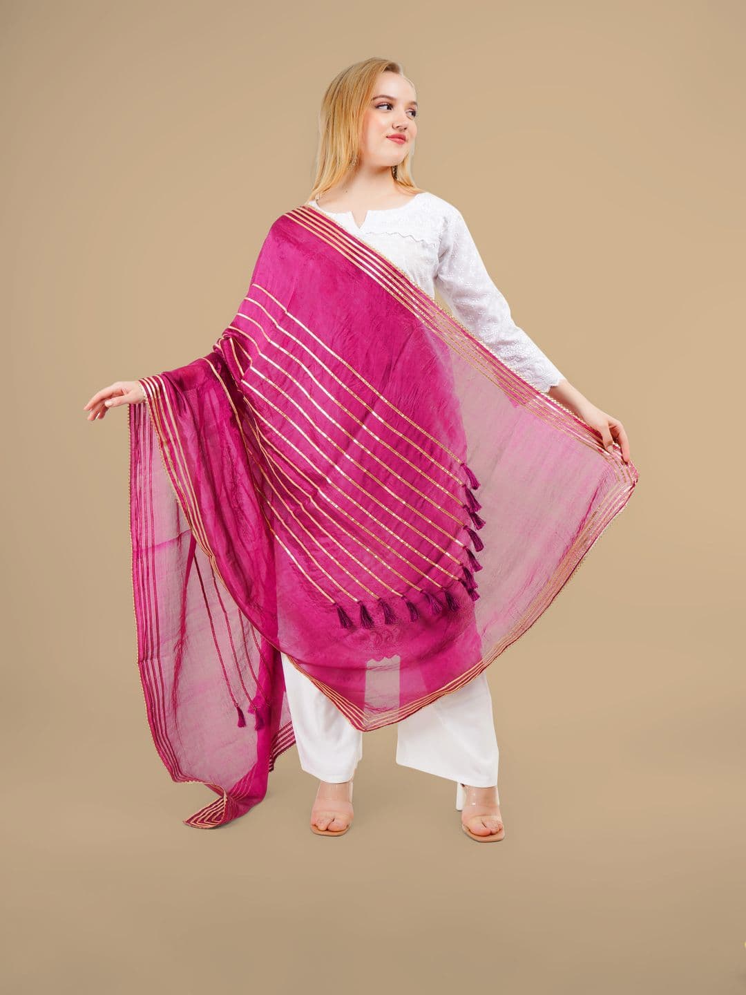 Karthav Fashion Tessel Gotta Patti Work Dupatta - view 1