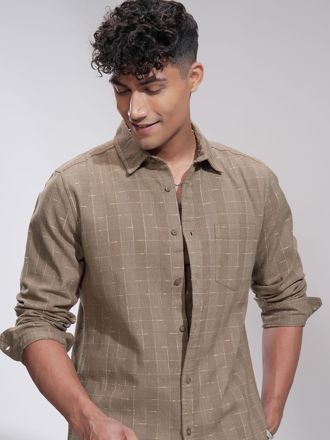 HIGHLANDER Men Comfort Slim Fit Opaque Casual Shirt - view 1