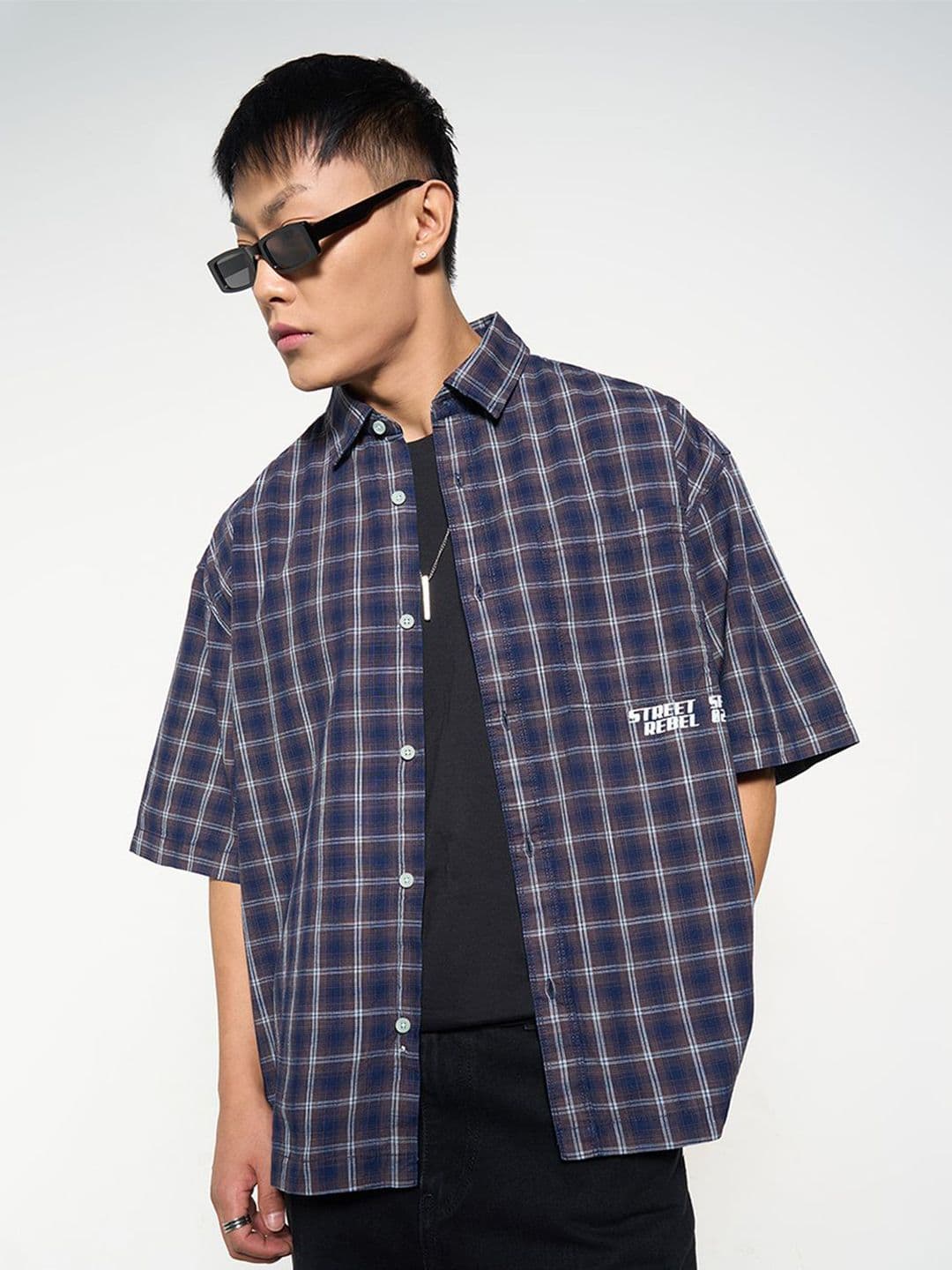 SF JEANS by Pantaloons Men Boxy Windowpane Checks Opaque Casual Shirt - view 1