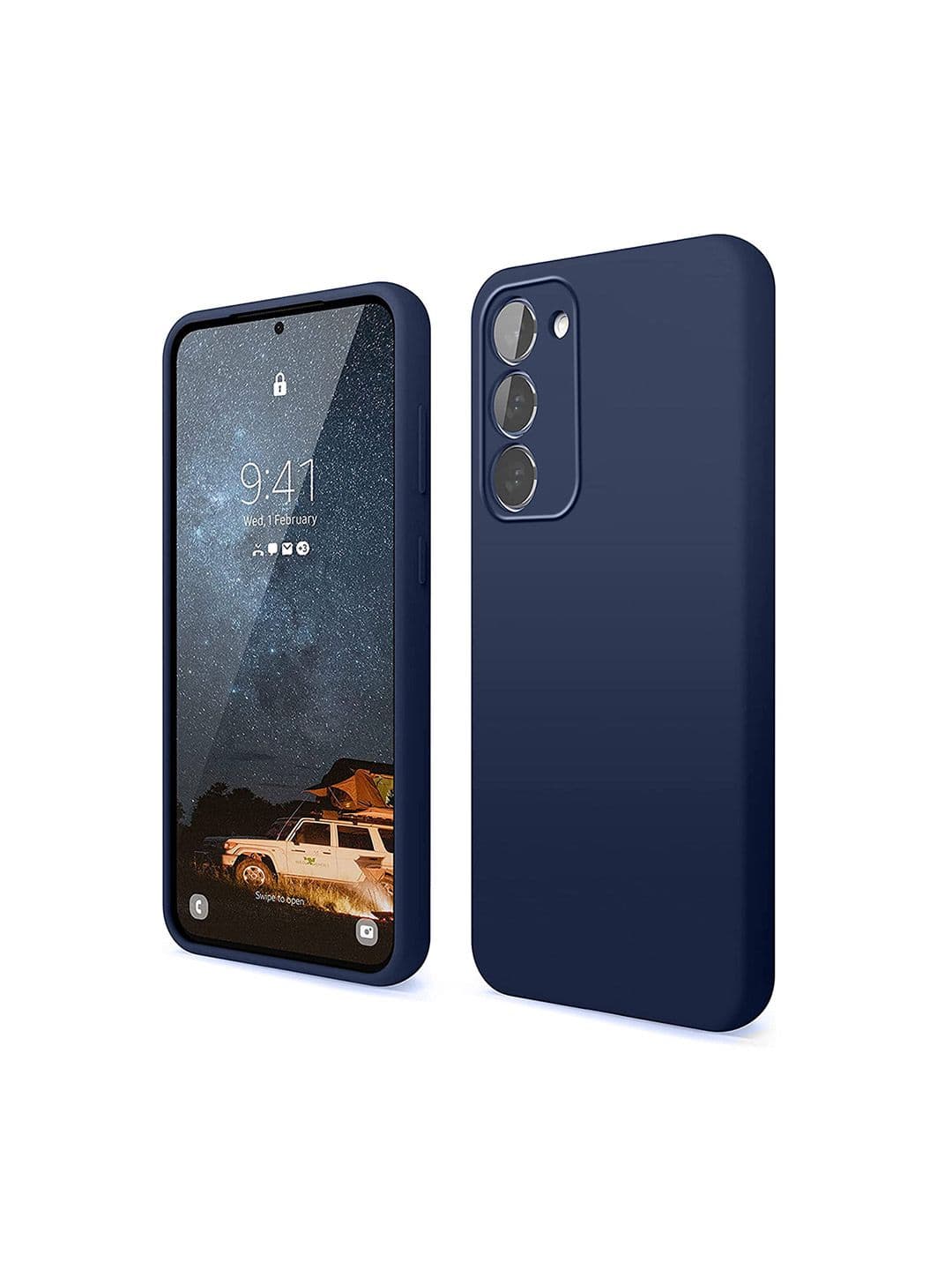 LIRAMARK Blue Samsung Galaxy S23 Plus 5G Liquid Silicone Soft Back Cover