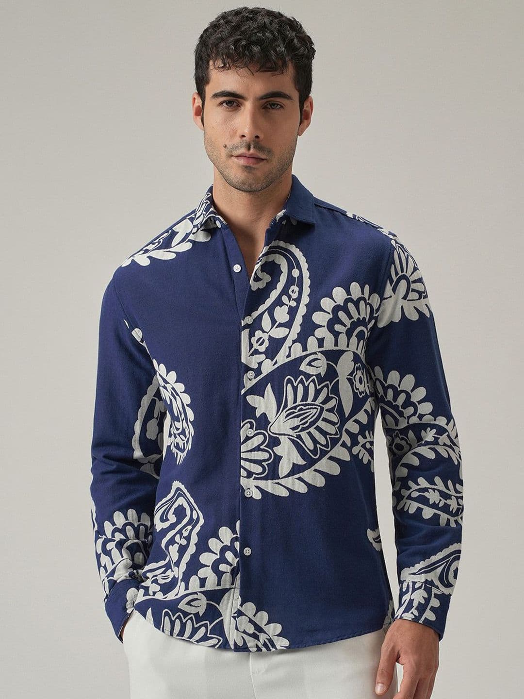 Banana Club Men Floral Jacquard Cotton Casual Shirt - view 1