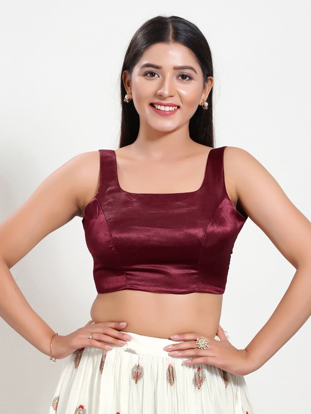 VAMAS - THE DESIGNER BLOUSES Women Round Neck Padded Readymade Saree Blouse - view 1