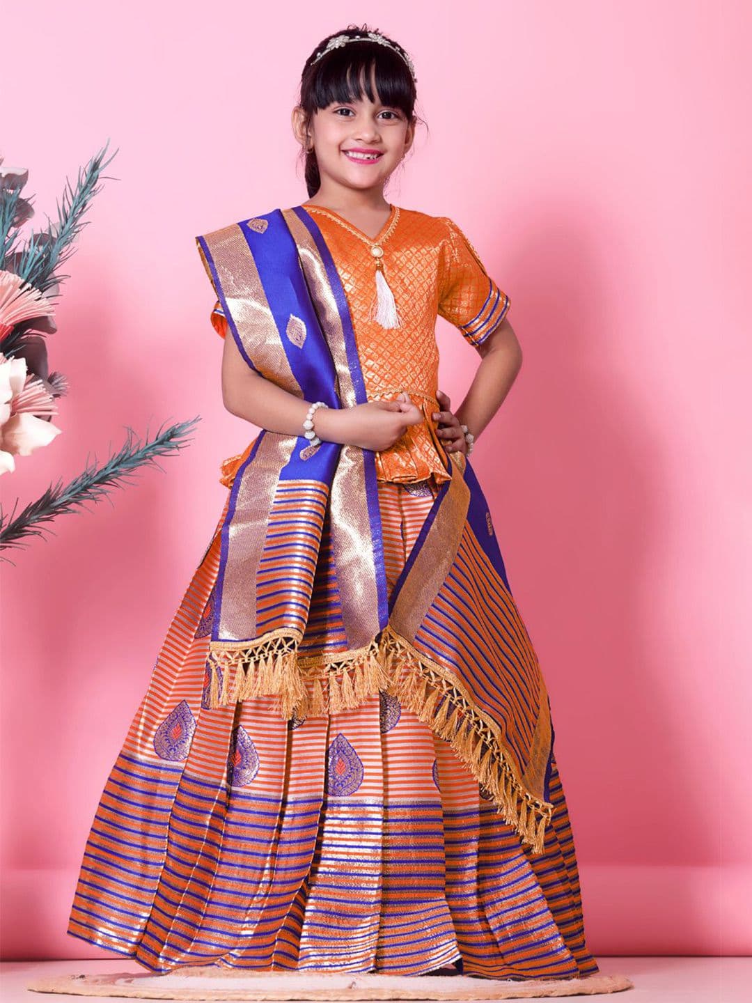 BAESD Girls Woven Design Ready to Wear Lehenga & Blouse With Dupatta - view 1