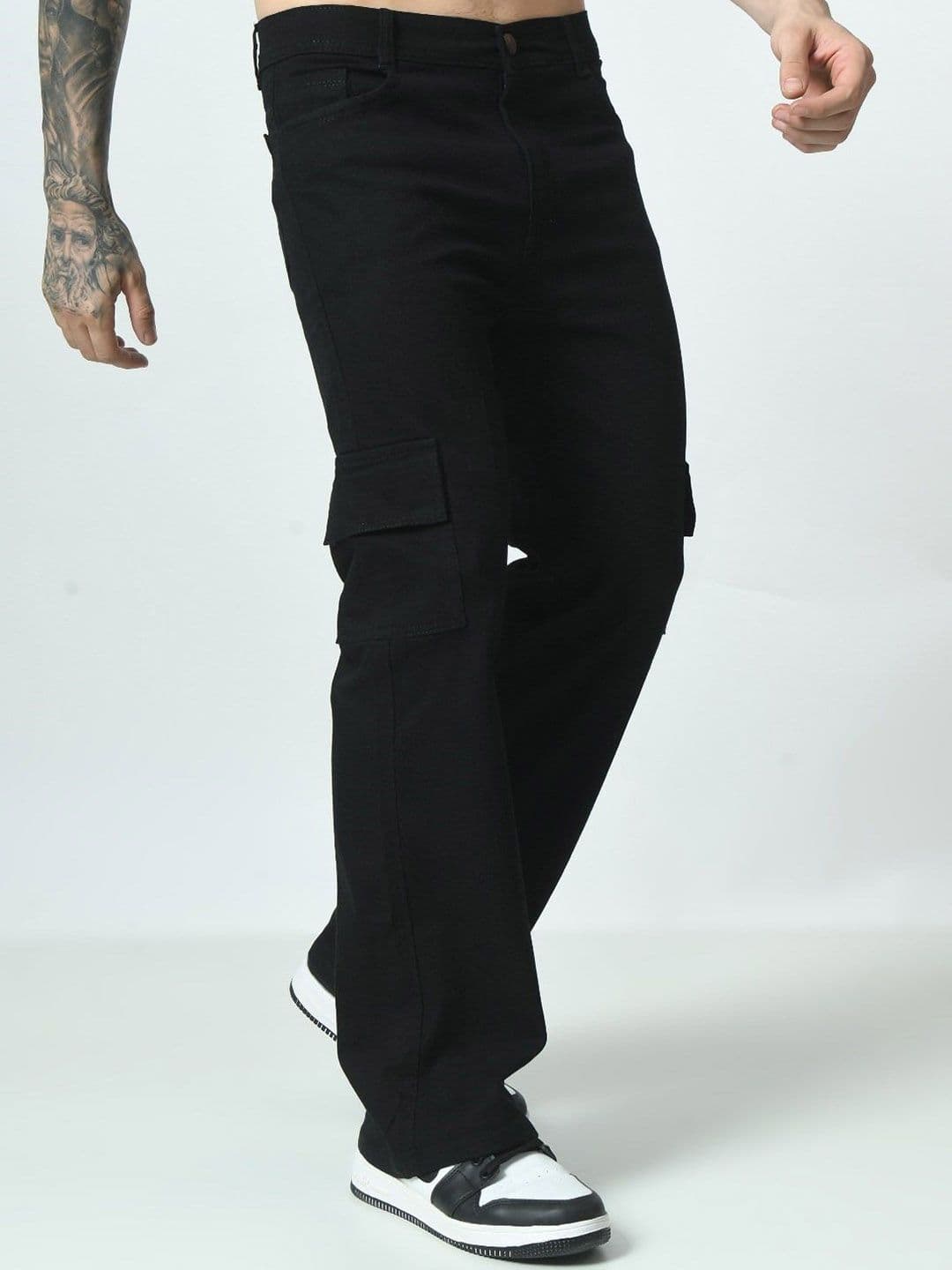 LINARIA Men Classic Boyfriend Fit Low-Rise Stretchable Cargo Styles Jeans - view 1