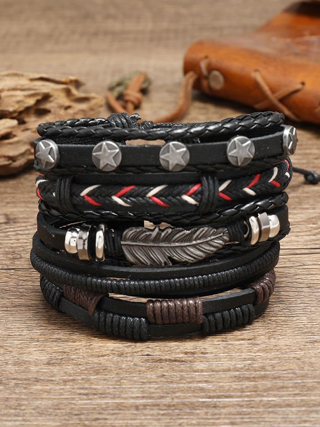 The Roadster Lifestyle Co. Set Of 5 Silver-Plated Leather Multistrand Bracelet - view 1