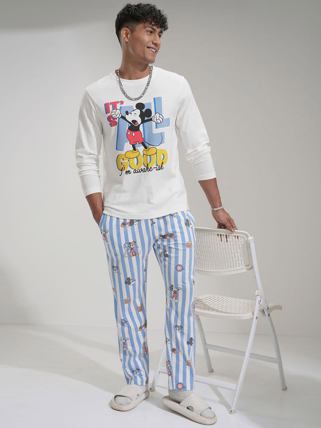 HIGHLANDER Men Mickey Mouse Printed Pure Cotton Night Suit - view 1